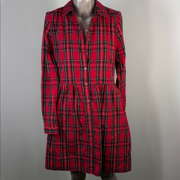J. Crew Dresses & Skirts - JCrew Tartan Plaid Button-Up Dress with pockets